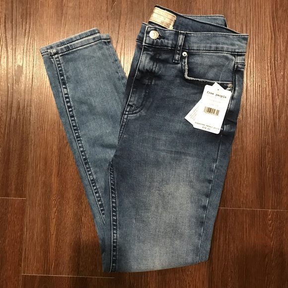 Free People high waisted distressed blue jeans - Picture 3 of 7